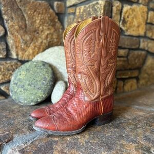Tony Lama Men’s Style 8530 Lizard Cowboy Boots Size 10B